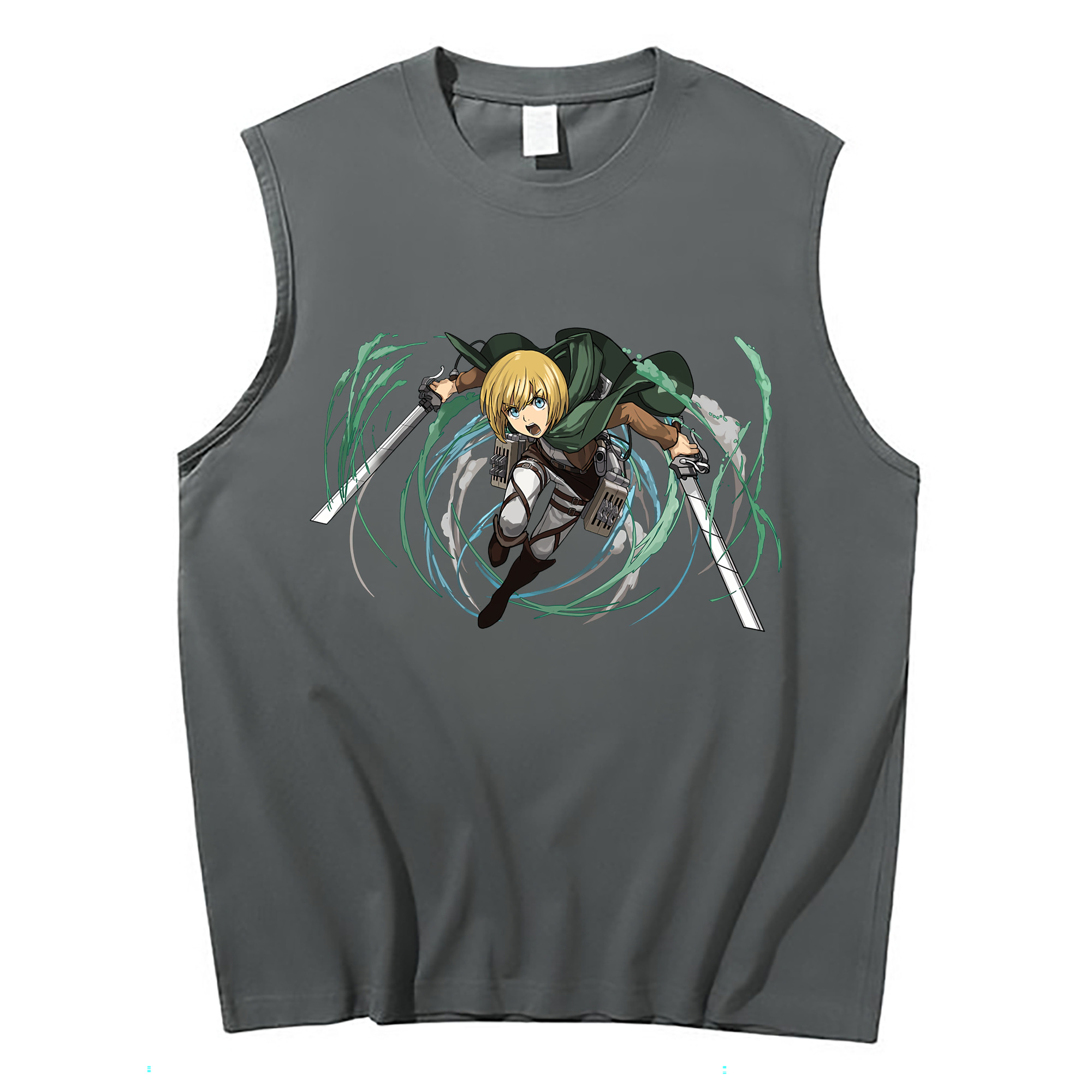 （画像用） 進撃の巨人 アルミン·アルレルト Attack on Titan Armin Arlert コットン100％タンクトップ（フロントプリント）